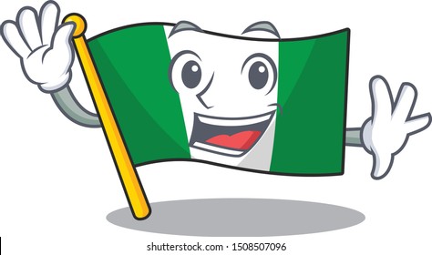 Waving flag nigeria isolated in the character