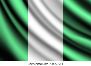 Waving flag of Nigeria, vector