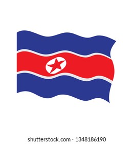 Waving flag of North Korea. Vector illustration design
