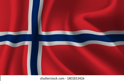 Waving flag of the Norway. Waving Norway flag