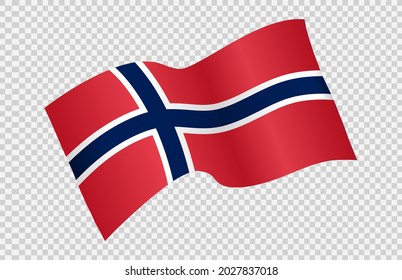 Waving flag of Norway isolated  on png or transparent  background,Symbol of Norway,template for banner,card,advertising ,promote, vector illustration top gold medal sport winner country