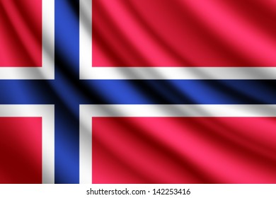 Waving flag of Norway, vector