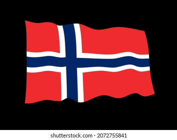 Waving flag of Norway.Vector Norway flag.