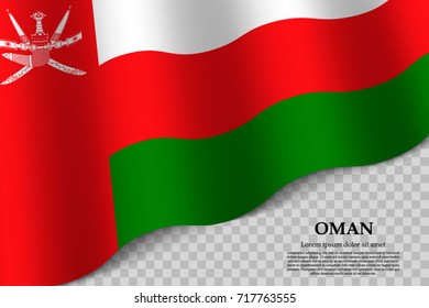 waving flag of Oman on transparent background. Template for independence day. vector illustration