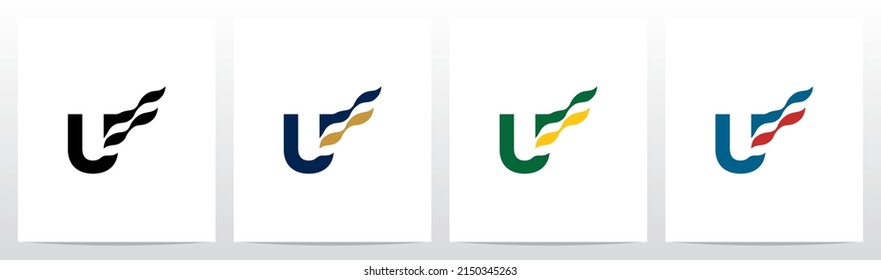 Waving Flag On Letter Logo Design U