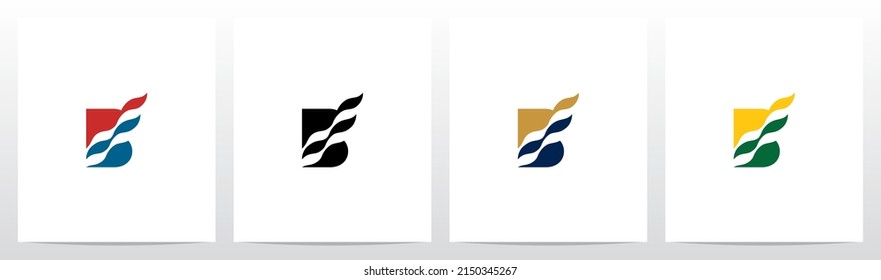 Waving Flag On Letter Logo Design B