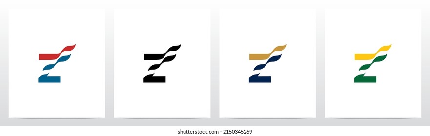 Waving Flag On Letter Logo Design Z