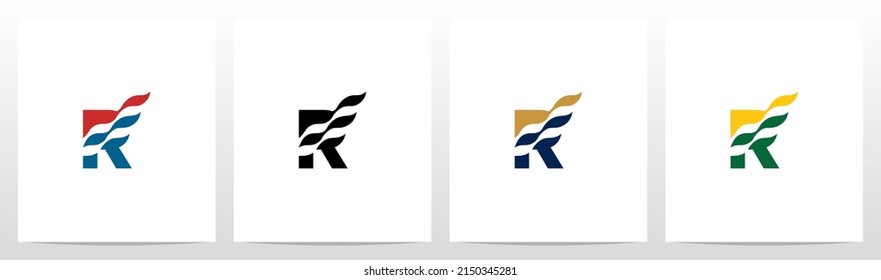 Waving Flag On Letter Logo Design R