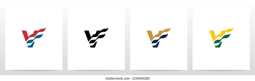 Waving Flag On Letter Logo Design V