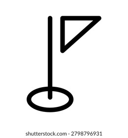A waving flag on a pole marks a destination location for sports goals.