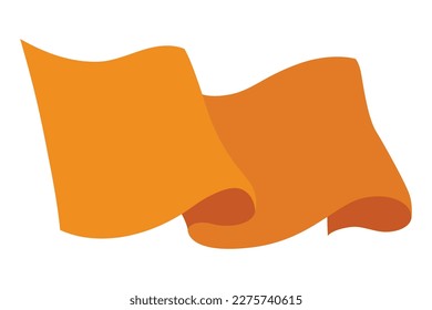 Waving flag. Orange flag template on white background. National flags waving symbol. Banner design mockup element