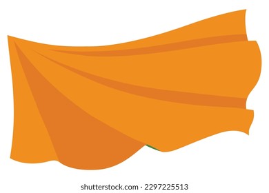 Waving flag. Orange flag template on white background. National flags waving symbol. Banner design mockup element