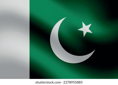 Bandera ondeando de Pakistán. Bandera de Pakistán. Vector EPS10.