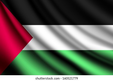 Waving flag of Palestine