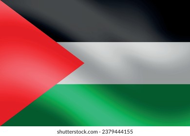 Waving flag of Palestine. Palestine flag. EPS10 vector.