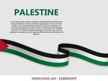 Waving Flag of Palestine, vector illustration