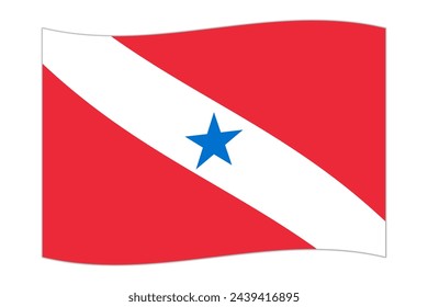 Waving flag of Para. Vector illustration.