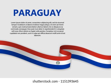 Waving Flag of Paraguay, vector illustration