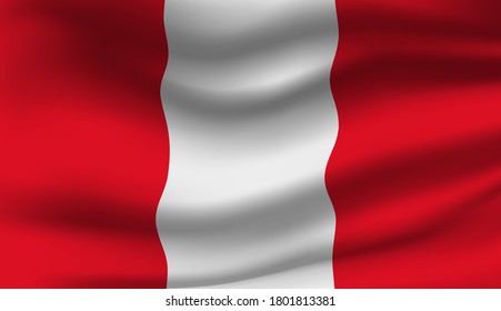 Waving flag of the Peru. Waving Peru flag