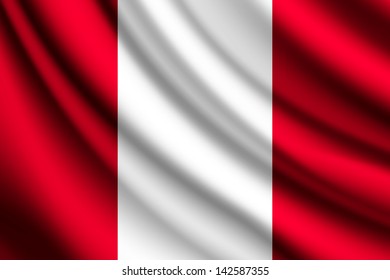Waving flag of Peru, vector
