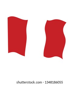 Waving flag of Peru. Vector illustration design