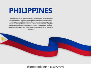 Waving Flag of Philippines, vector illustration
