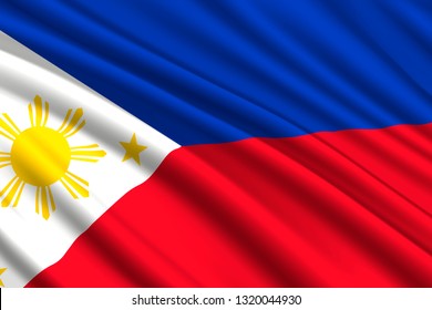 waving flag of Philippines. Vector illustration