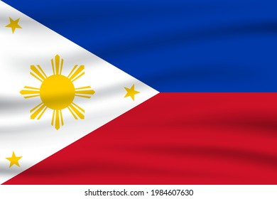 Bandera ondeando Filipinas. Bandera Filipinas. Icono de imagen vectorial de Tailandia 3D