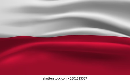 Waving flag of the Poland. Waving Poland flag