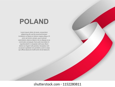 waving flag of Poland. Template for independence day. vector illustration