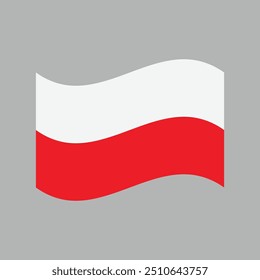 Waving flag of Poland vector.