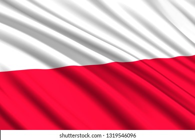 waving flag of Poland. Vector illustration
