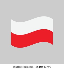 Waving flag of Poland vector illustration.