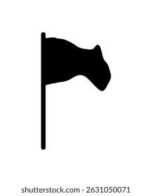 waving flag pole silhouette vector icon isolated 