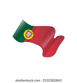 Waving flag portugal nation design sticker vector