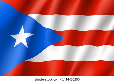 Waving Flag Puerto Rico State Usa Stock Vector (Royalty Free) 708394711 ...