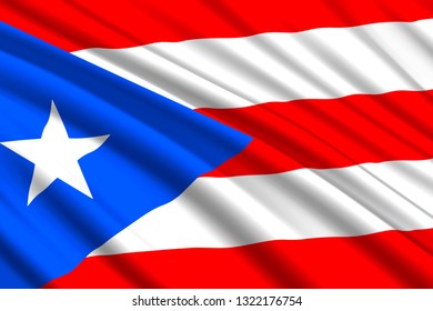 waving flag of Puerto Rico. Vector illustration