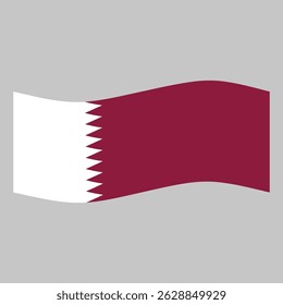 Waving flag of Qatar, national symbol
