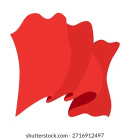 Ondeando la bandera. Plantilla de bandera roja sobre fondo blanco. Símbolo nacional ondeando la bandera. Elemento de maqueta de diseño de Anuncio