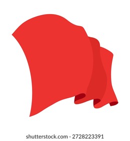 Bandeira acenando. Modelo de sinalizador vermelho sobre fundo branco. Símbolo de acenar bandeira nacional. Elemento de maquete de design de banner