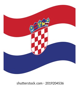 Waving Flag Republic Of Croatia. Vector. Accurate dimensions, elements proportions and colors