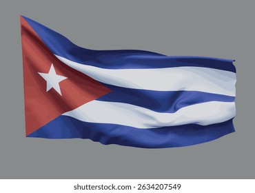 Bandeira da República de Cuba. Vetor.