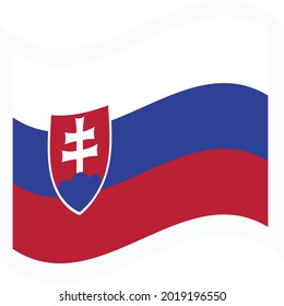 Bandera ondulante República De Eslovaquia. Vector. Dimensiones precisas, proporciones de elementos y colores