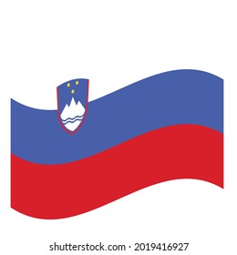 Waving Flag Republic Of Slovenia. Vector. Accurate dimensions, elements proportions and colors