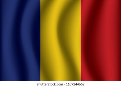 Waving Flag of Romania. Romania Icon vector illustration eps10.
