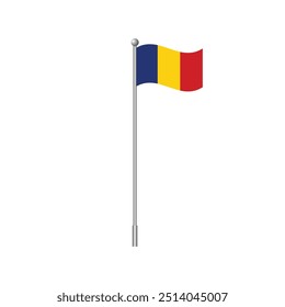 Ondeando la bandera de Rumania. Vector aislado