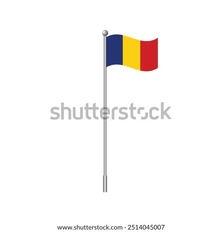 Waving flag of Romania. Isolated vector