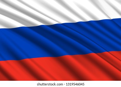 waving flag of Russia. Vector illustration