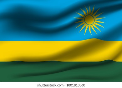 Waving flag of the Rwanda. Waving Rwanda flag