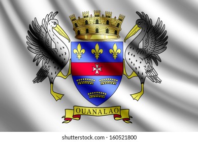 Waving flag of Saint Barthelemy